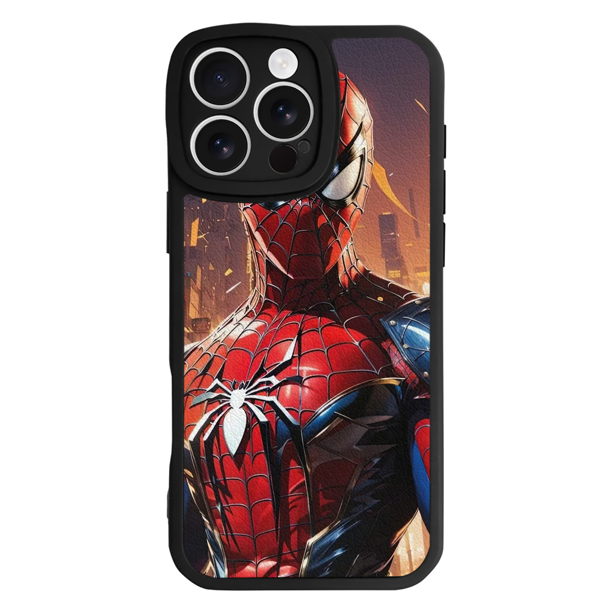 （画像用） Spider Man スパイダーマン 【iPhone 16シリーズ対応】シリコンスマホケース（レザー調） 材質：シリコン